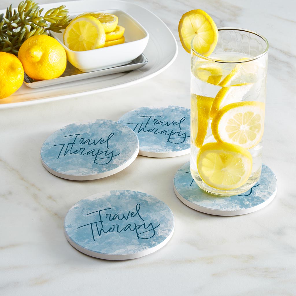Travel Therapy Water Color | Absorbent Coasters | Set of 4 | Min 2