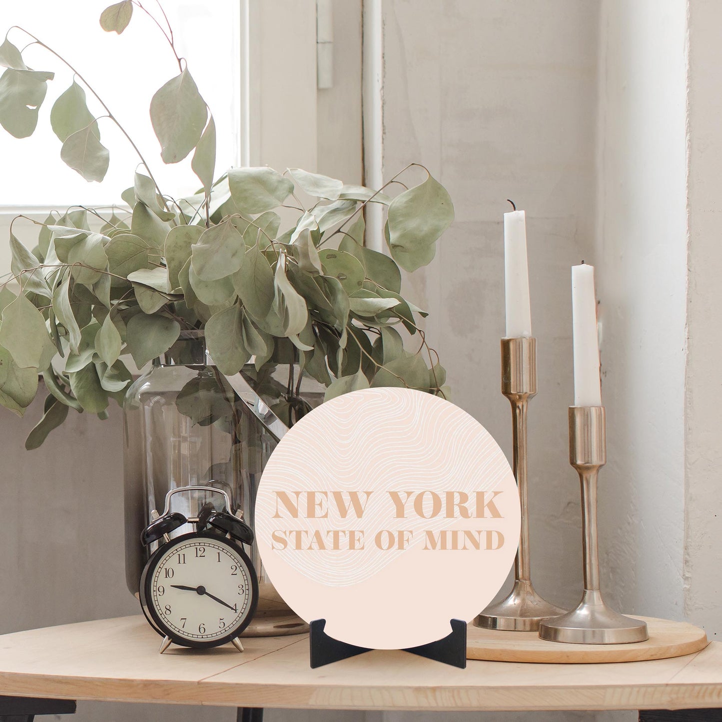 Modern Minimalist New York State Of Mind | Wood Sign | Eaches | Min 1