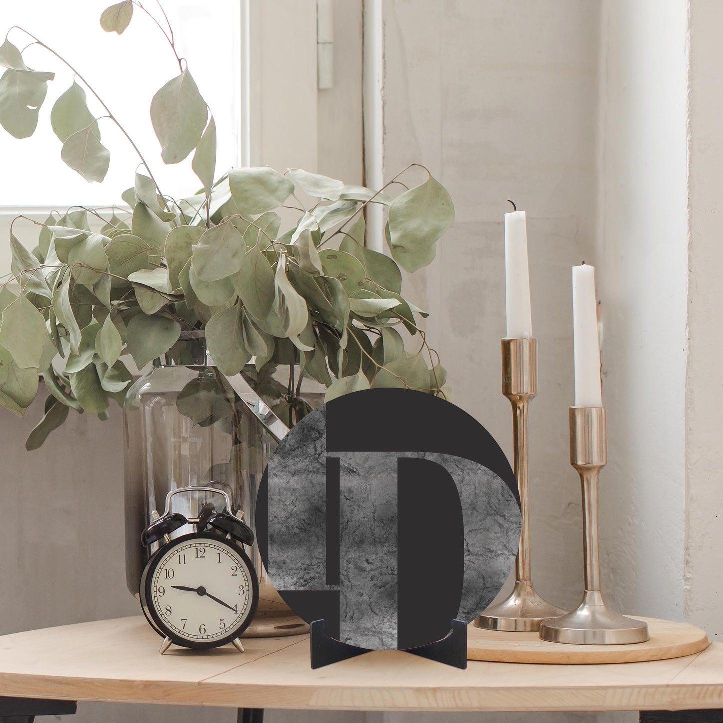 Minimalist B&W Idaho Black Initials | Wood Sign | Eaches | Min 1