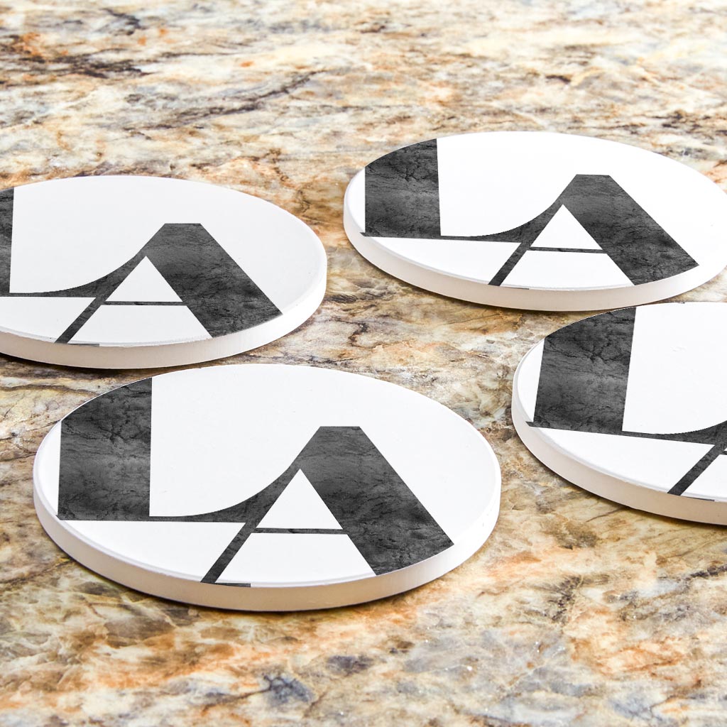 Modern White Louisiana Initials | Absorbent Coasters | Set of 4 | Min 2
