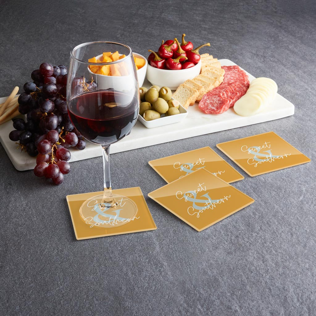 Modern Minimalist Oklahoma Sweet Southern | Hi-Def Glass Coasters | Set of 4 | Min 2