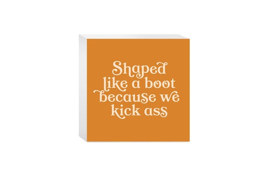 Modern Minimalist Louisiana Funny Boot Saying | Wood Block | Eaches | Min 4