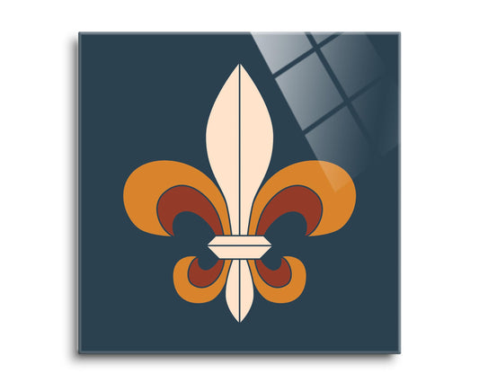 Modern Minimalist Louisiana Colorful Fleu De Lis | Hi-Def Glass Art | Eaches | Min 2