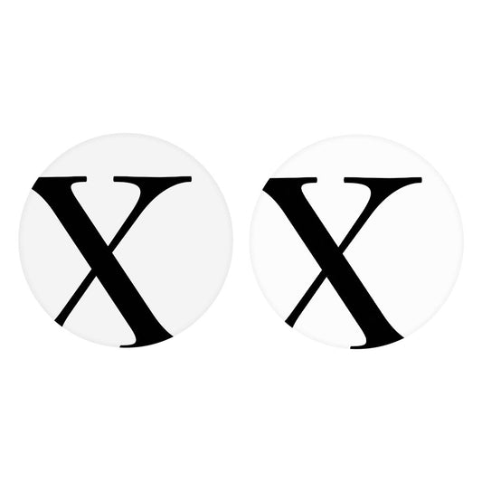 Minimalist Monogram X Circle | Absorbent Car Coasters | Set of 2 | Min 4