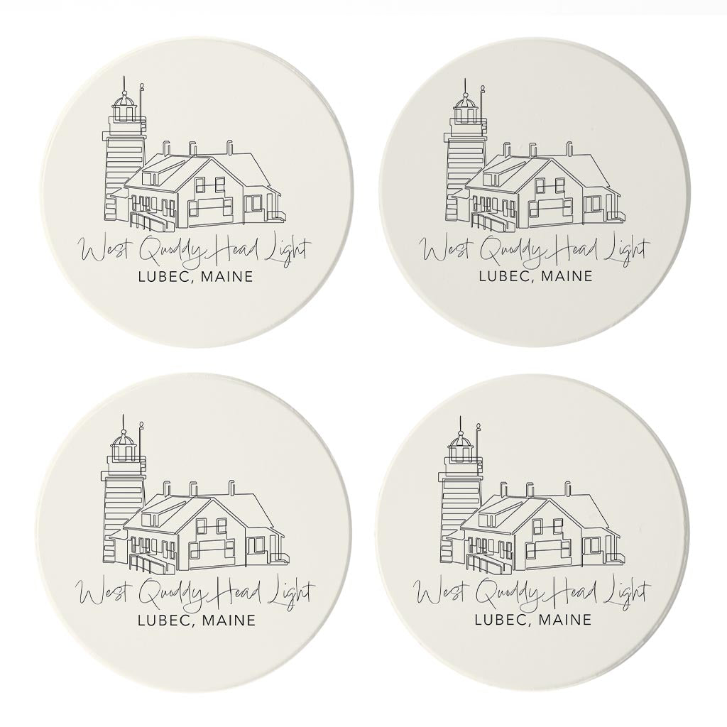 West Quoddy Head Light | Absorbent Coasters | Set of 4 | Min 2