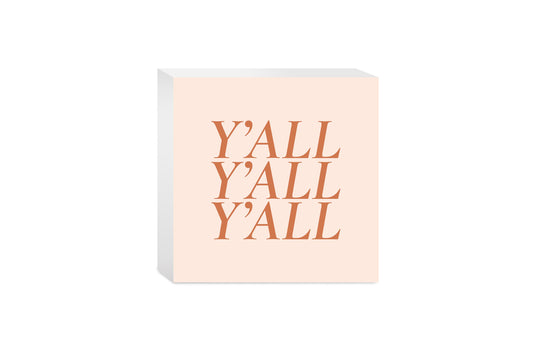 Modern Minimalist Texas Yall | Wood Block | Eaches | Min 4