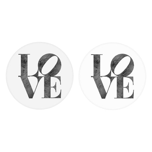 Minimalistic B&W Pennsylvania Love Light | Absorbent Car Coasters | Set of 2 | Min 4