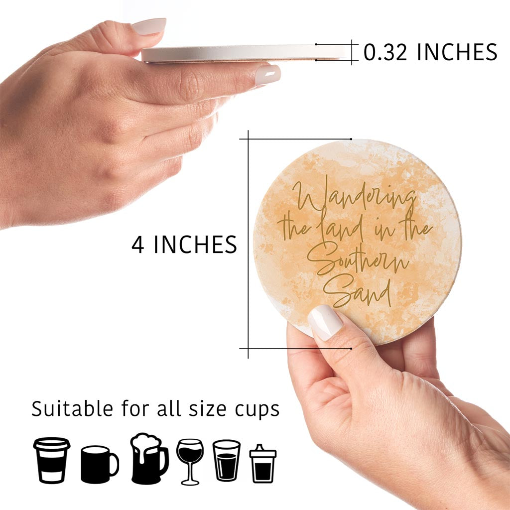 Wandering The Land Water Color | Absorbent Coasters | Set of 4 | Min 2