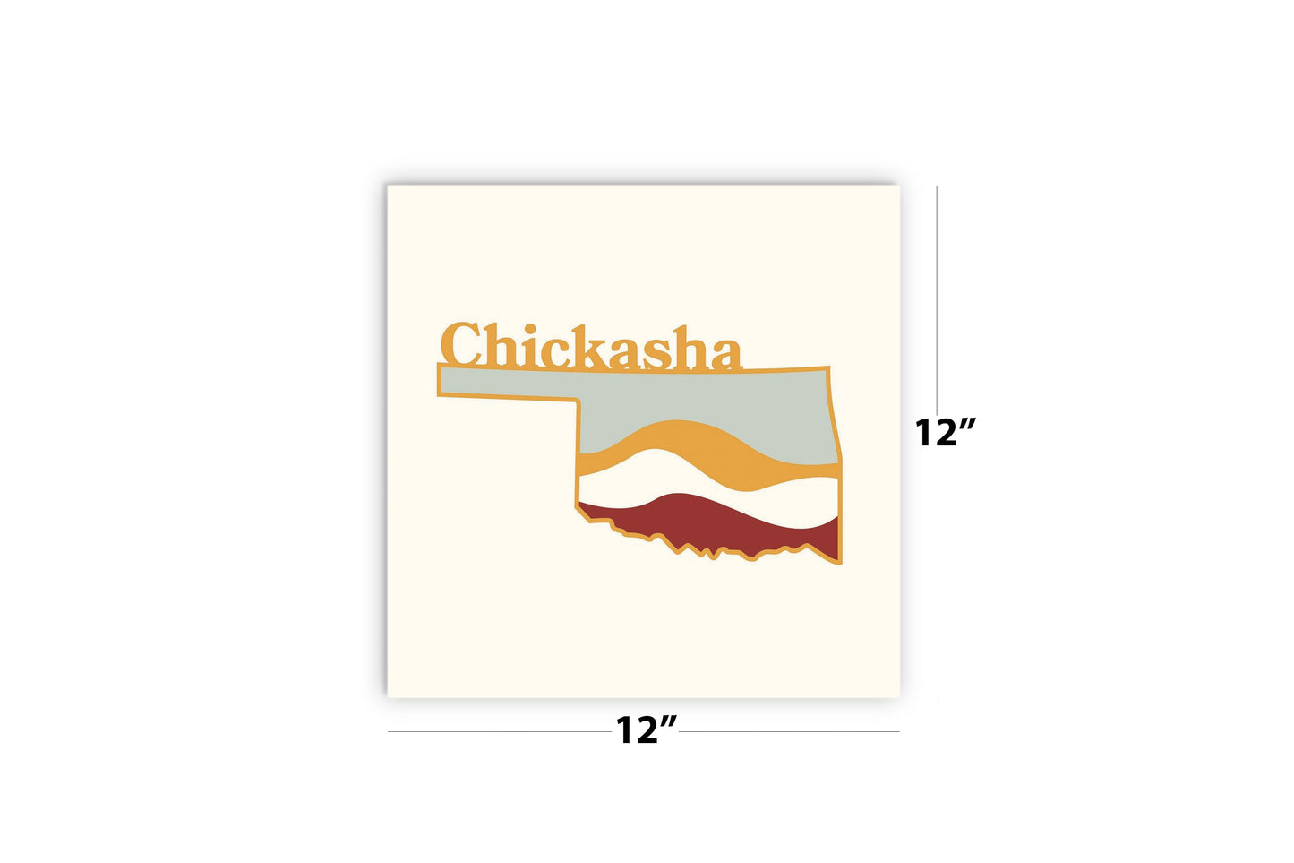 Modern Minimalist Oklahoma State Chickasha | Wood Sign | Eaches | Min 2