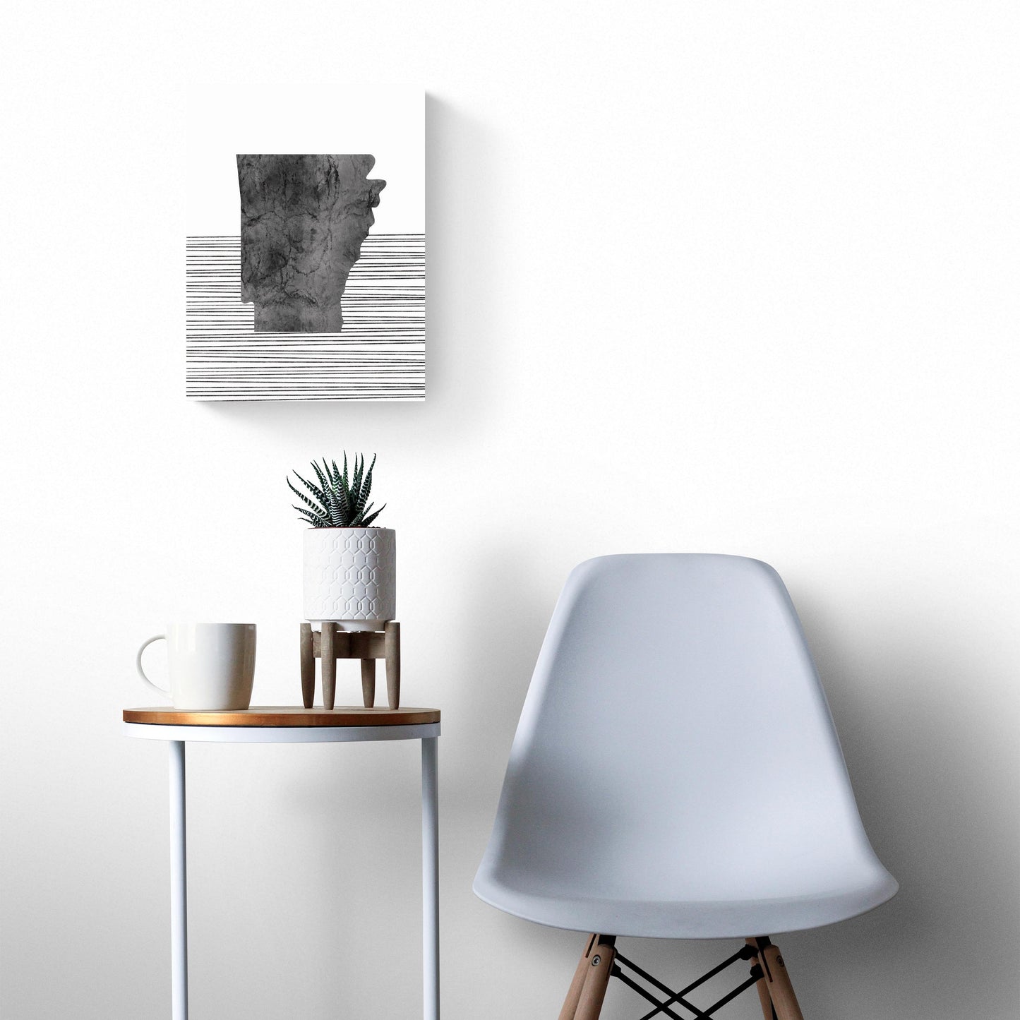 B&W Minimalist Arkansas Lines | Wood Sign | Eaches | Min 2