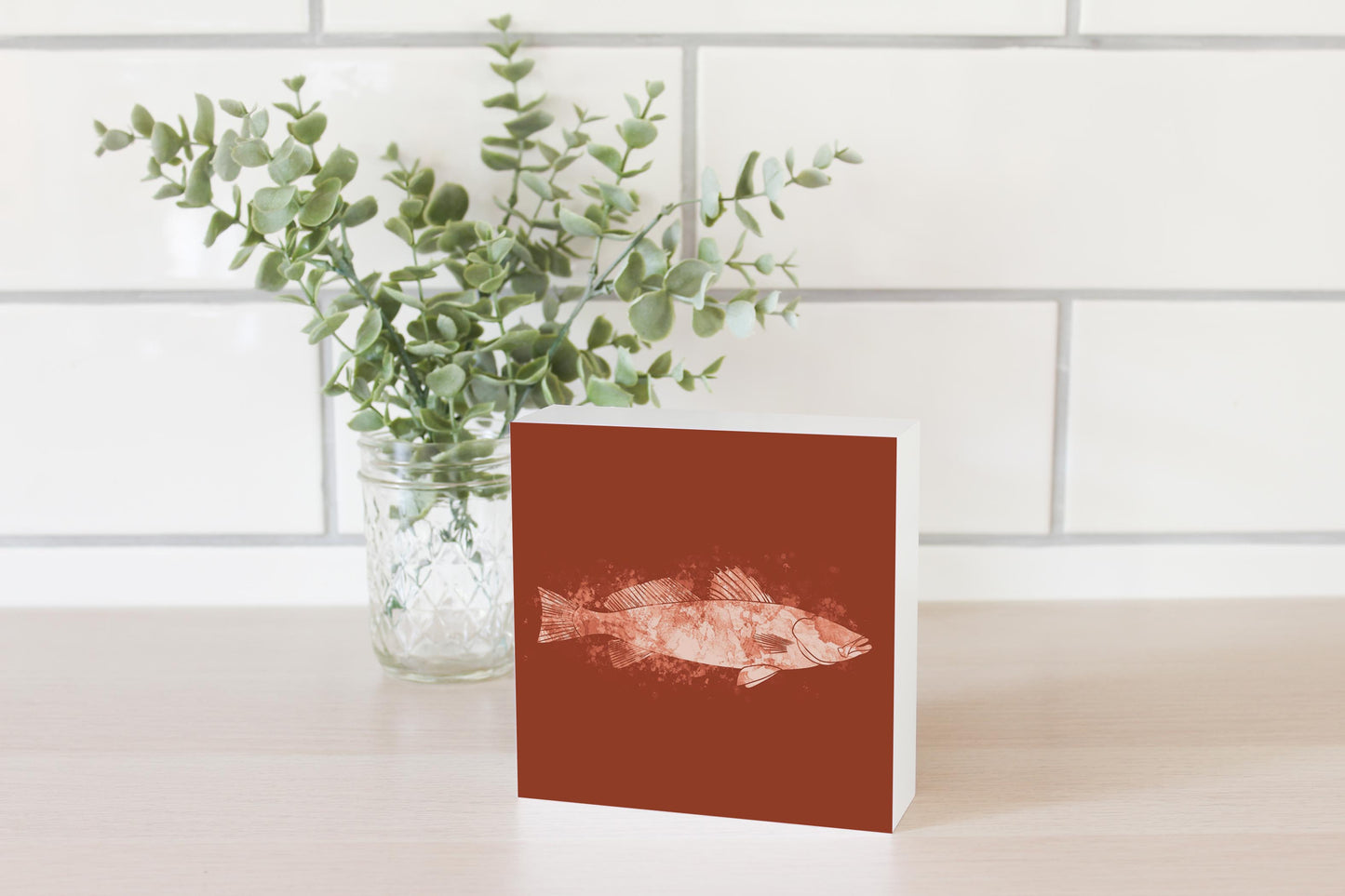 Louisiana Colorful Water Color Speckled Trout | Wood Block | Eaches | Min 4