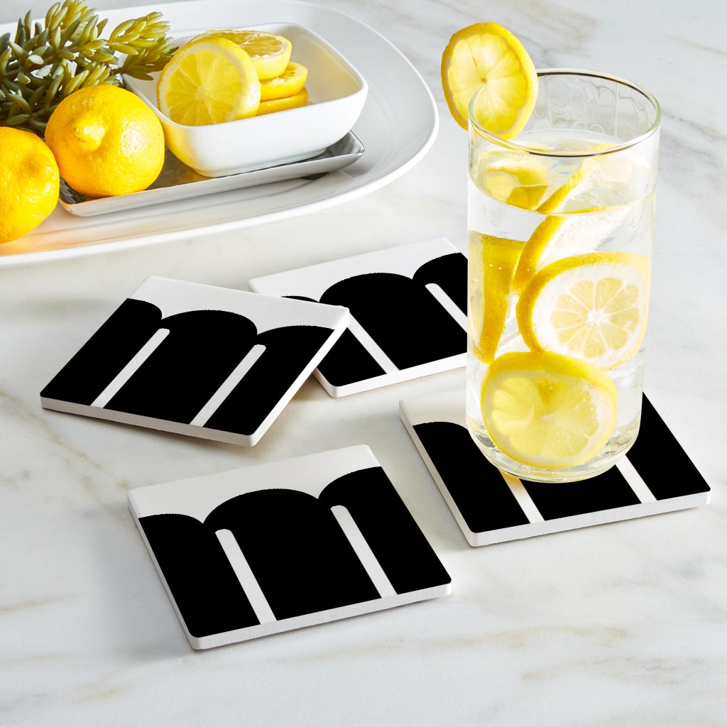 Fun Chunky Monogram M | Absorbent Coasters | Set of 4 | Min 2