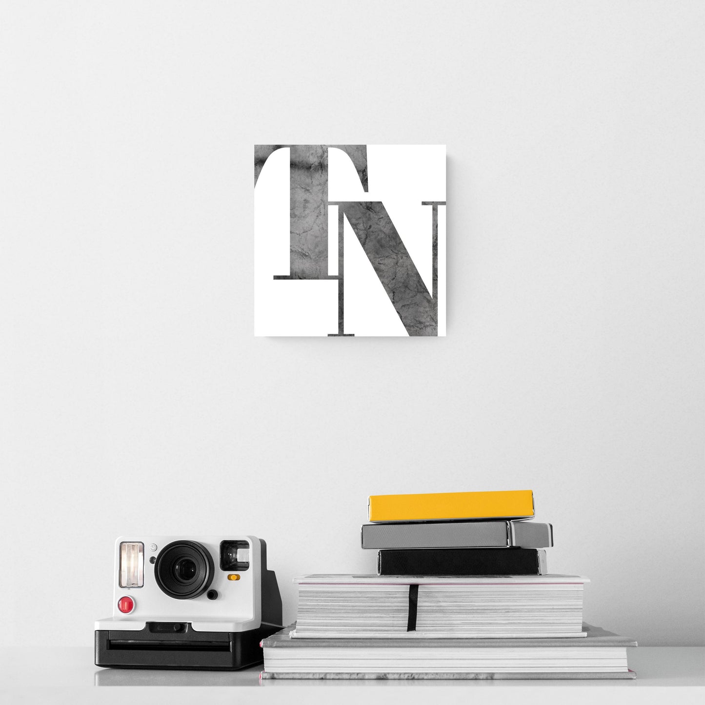 Minimalist B&W Tennessee White Initials | Hi-Def Glass Art | Eaches | Min 2