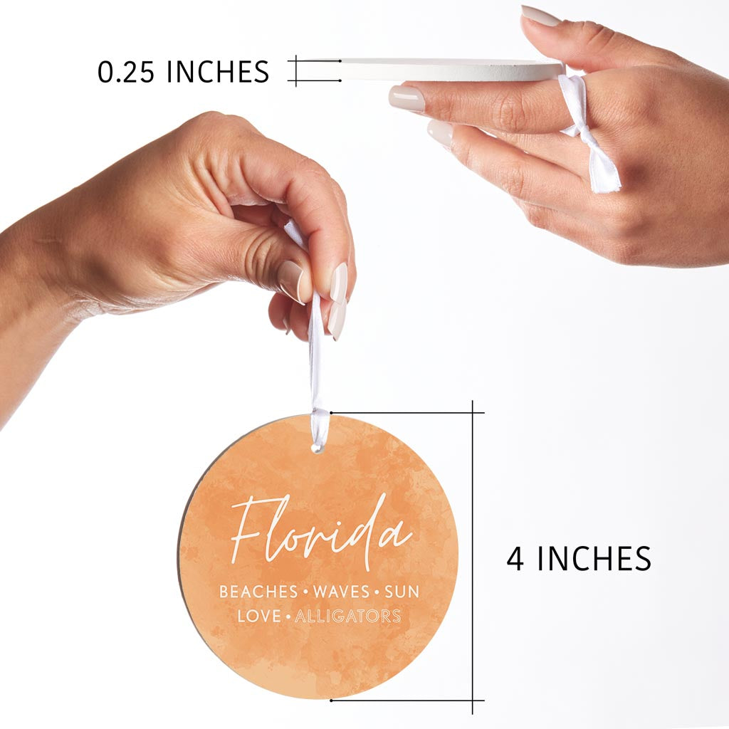Florida Meaning Orange | Wood Ornament | Eaches | Min 6