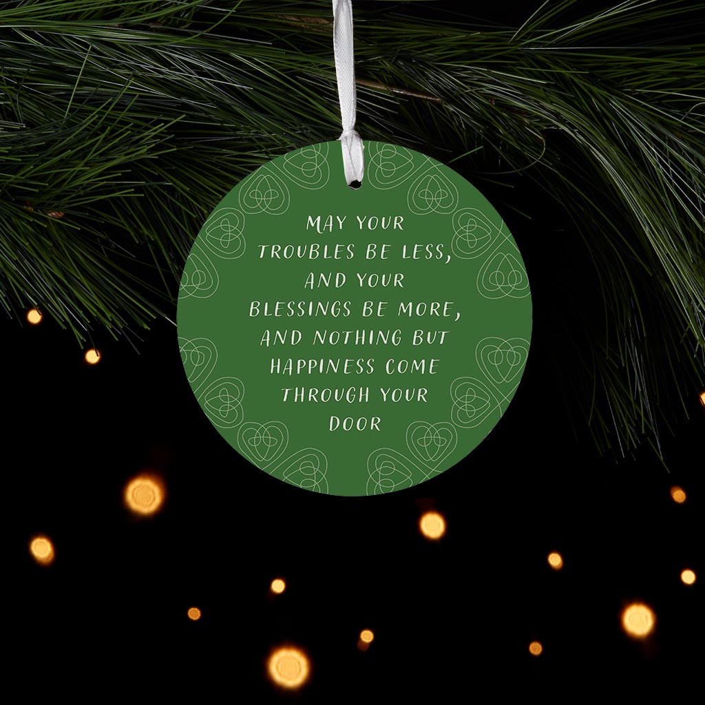 Dark Green Shamrock Irish Blessings Poem | Wood Ornament | Eaches | Min 6