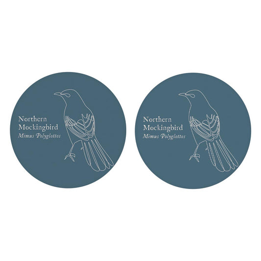 Modern Minimalist Arkansas Mockingbird | Absorbent Car Coasters | Set of 2 | Min 4