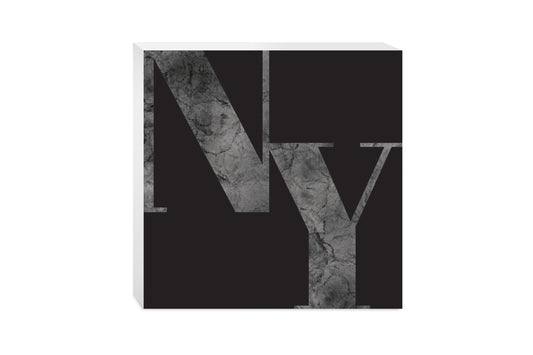 Minimalistic B&W New York Black Initials | Wood Block | Eaches | Min 2
