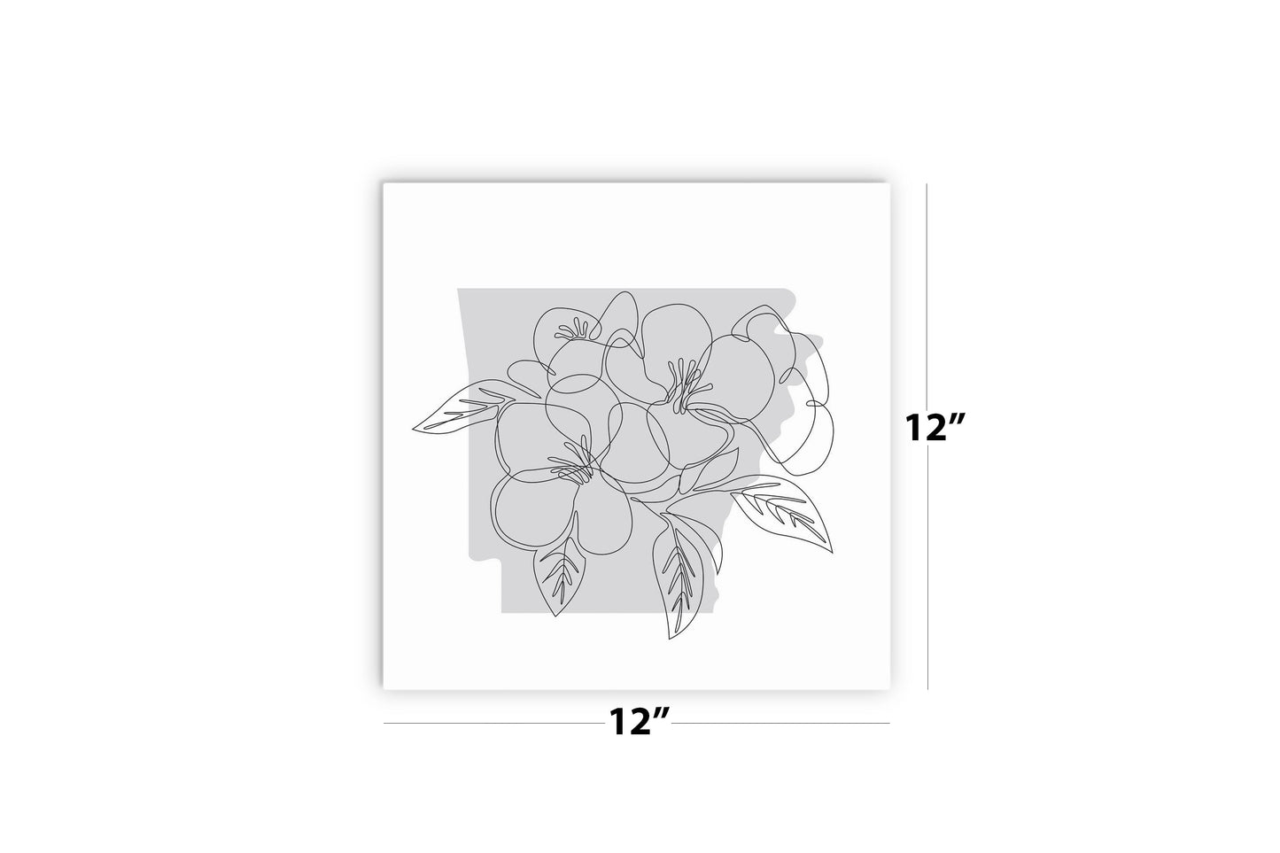 B&W Minimalist Arkansas Single Line Apple Blossoms | Wood Sign | Eaches | Min 2