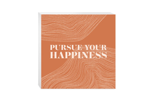 Modern Minimalist Pennsylvania Happiness Quip | Wood Block | Eaches | Min 2