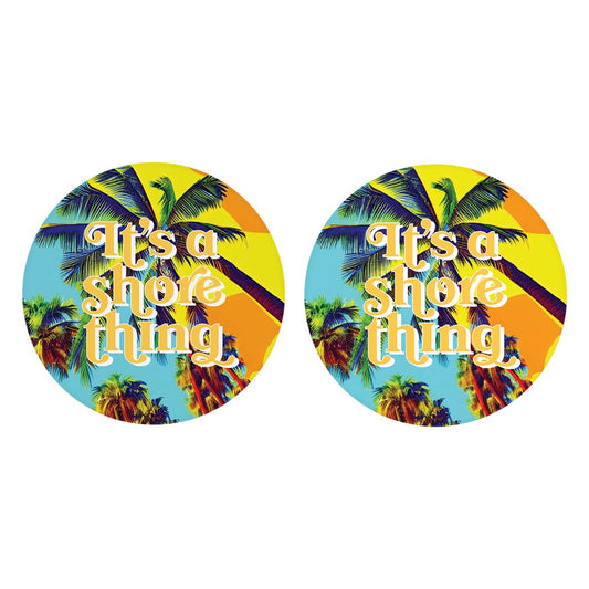 Its A Shore Thing | Absorbent Car Coasters | Set of 2 | Min 4