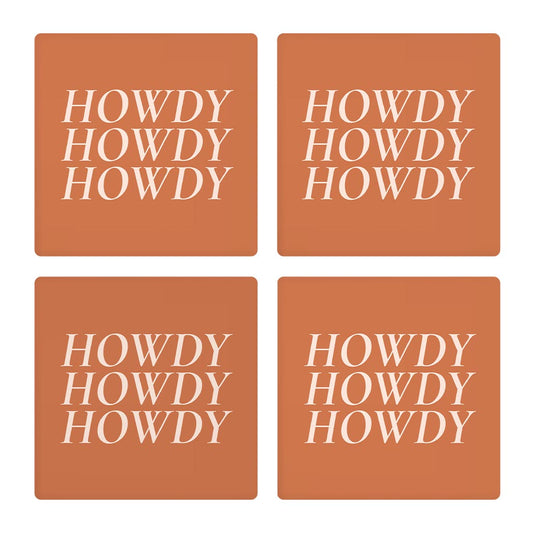 Modern Minimalist Texas Howdy | Absorbent Coasters | Set of 4 | Min 2