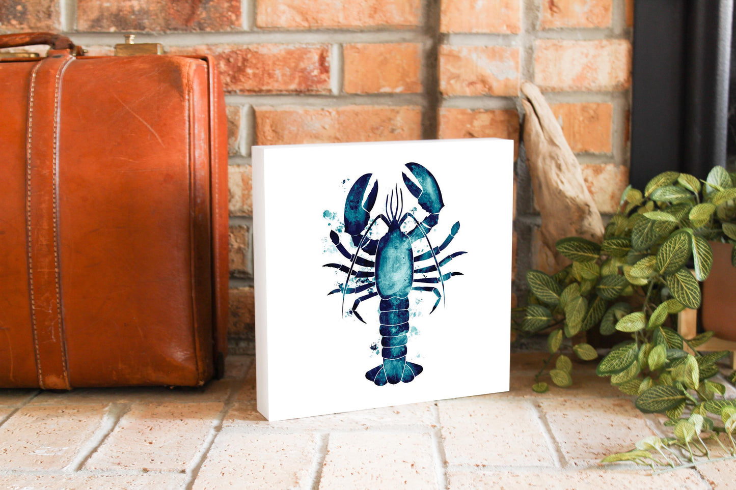 New England Water Color Lobster | Wood Block | Eaches | Min 2