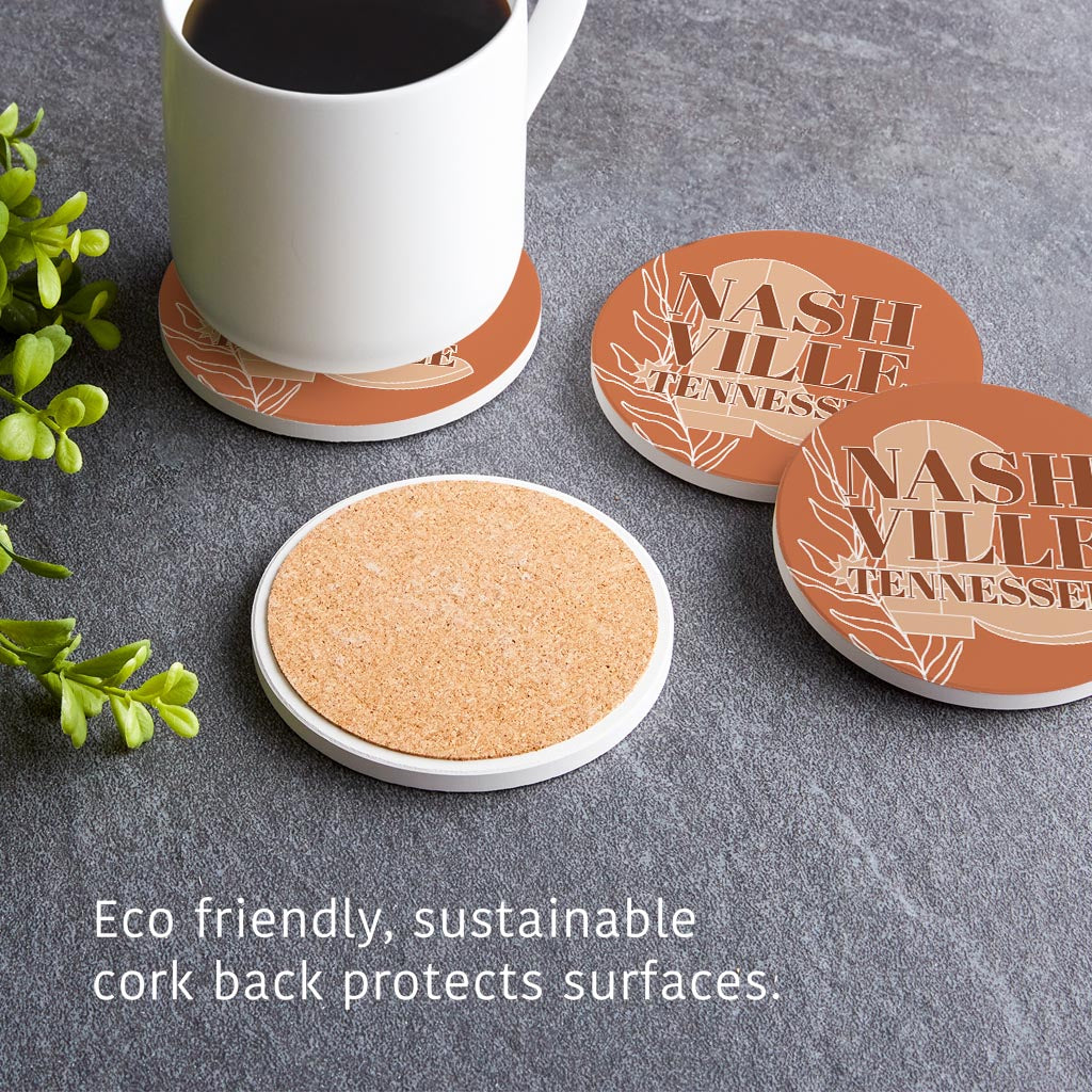 Modern Minimalist Tennessee Nashville Boot | Absorbent Coasters | Set of 4 | Min 2