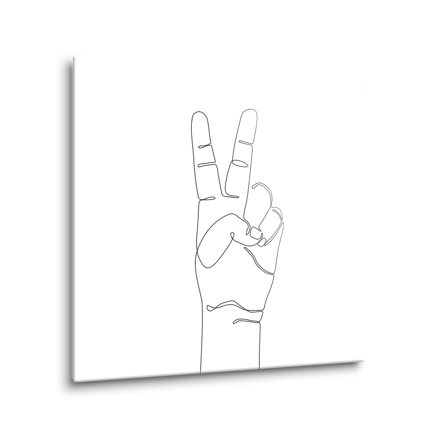 Peace Hand Sign Line Drawing | Hi-Def Glass Art | Eaches | Min 1