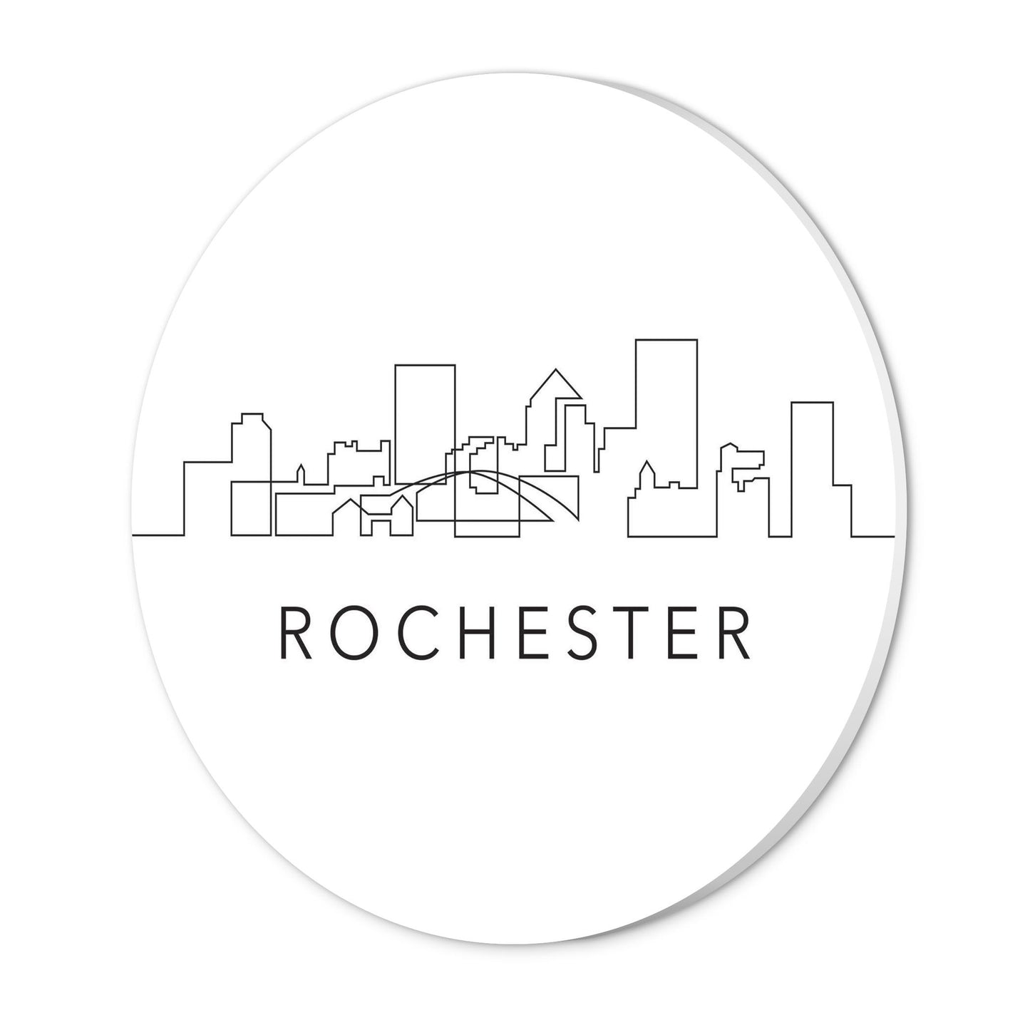 Minimalistic B&W New York Rochester Skyline | Wood Sign | Eaches | Min 1
