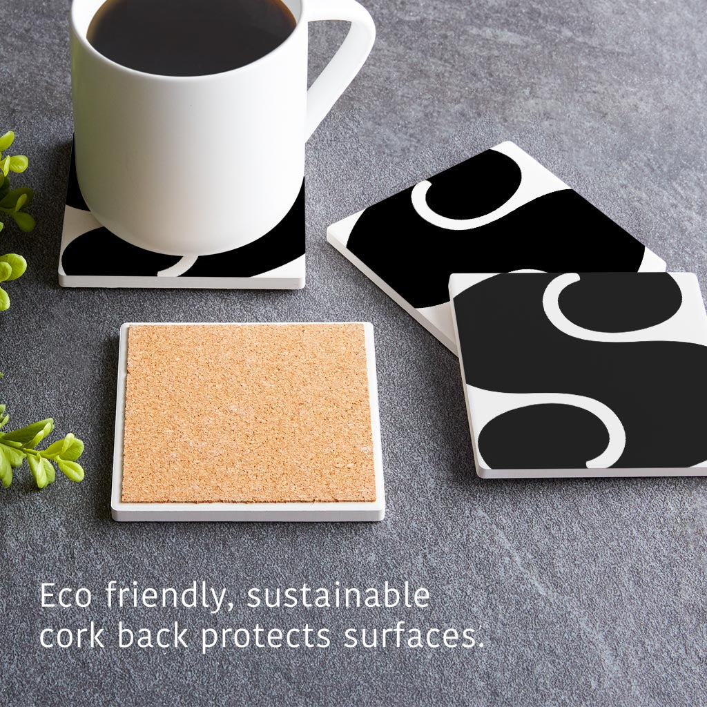 Fun Chunky Monogram S | Absorbent Coasters | Set of 4 | Min 2