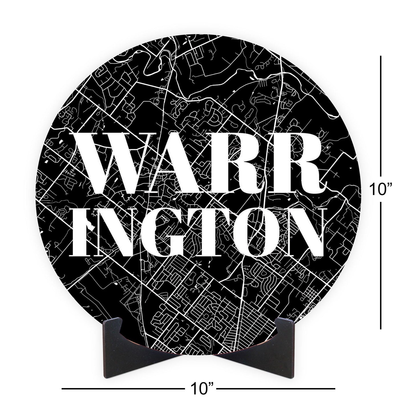 Minimalistic B&W Pennsylvania Warrington Map | Wood Sign | Eaches | Min 1