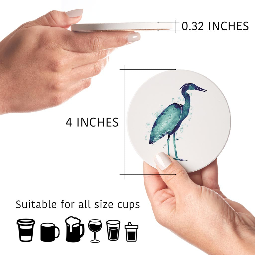 East Coast Water Color Heron| Absorbent Coasters | Set of 4 | Min 2