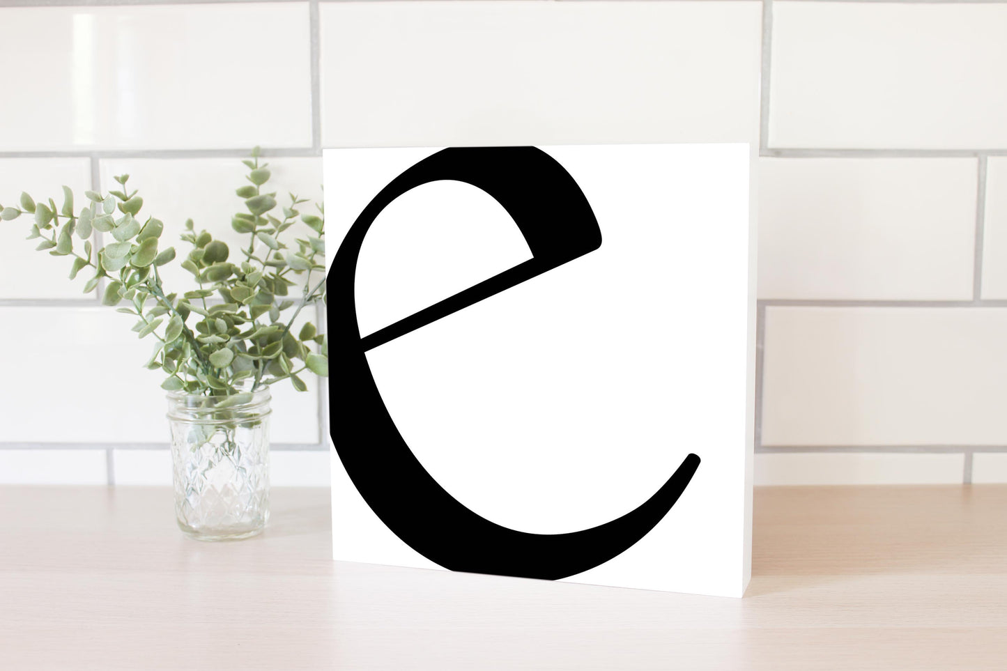 Minimal Monogram E | Wood Block | Eaches | Min 2
