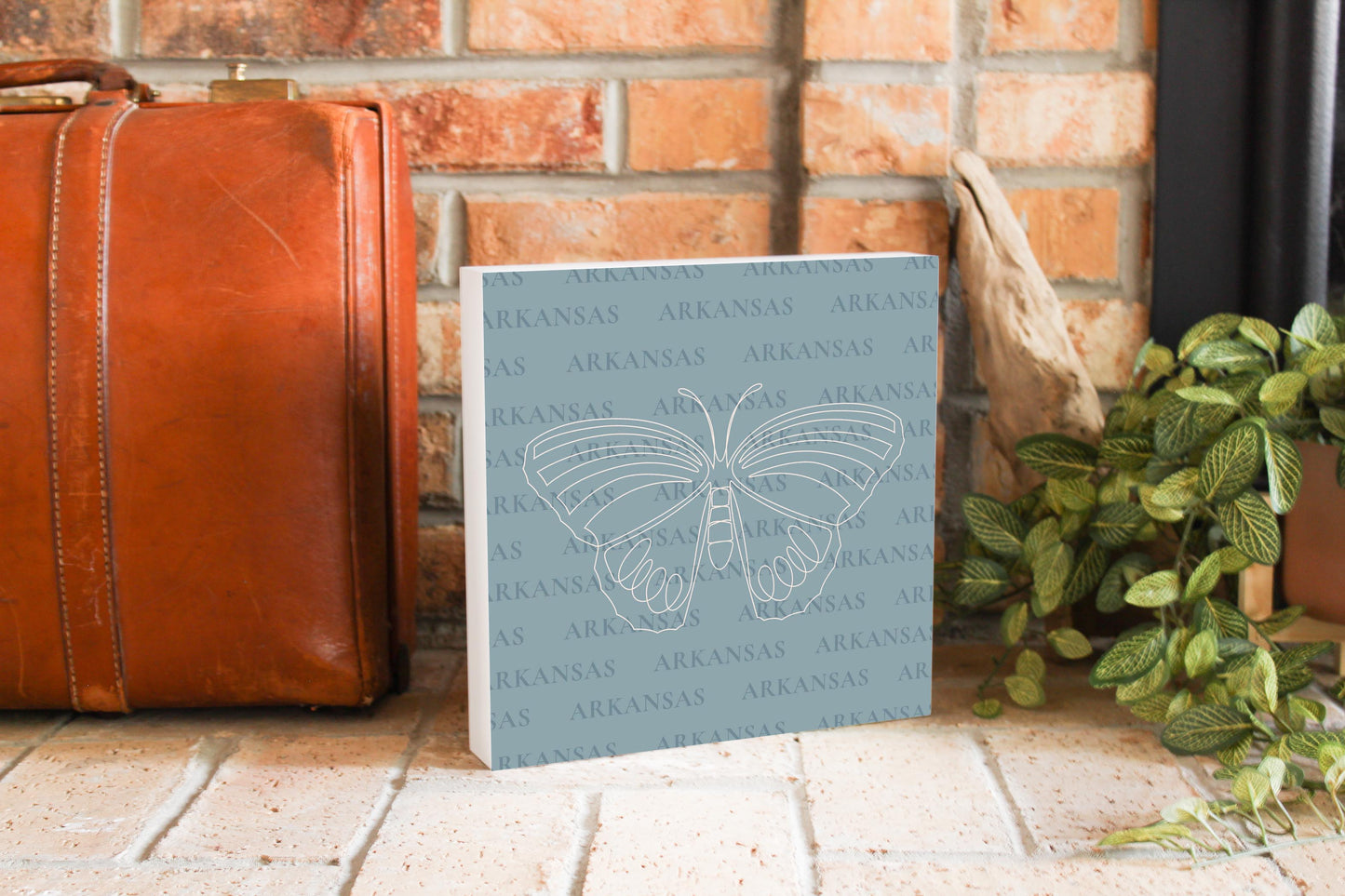 Modern Minimalist Arkansas Diana Fritillary Butterfly | Wood Block | Eaches | Min 2