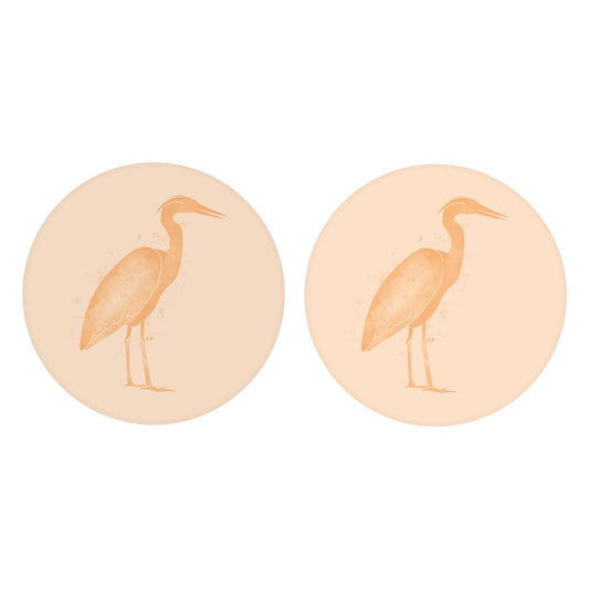 Louisiana Colorful Water Color Heron | Absorbent Car Coasters | Set of 2 | Min 4