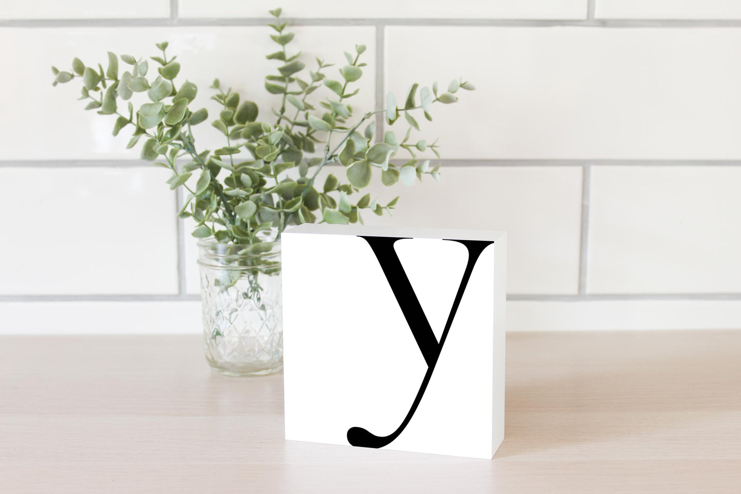 Minimal Monogram Y | Wood Block | Eaches | Min 4