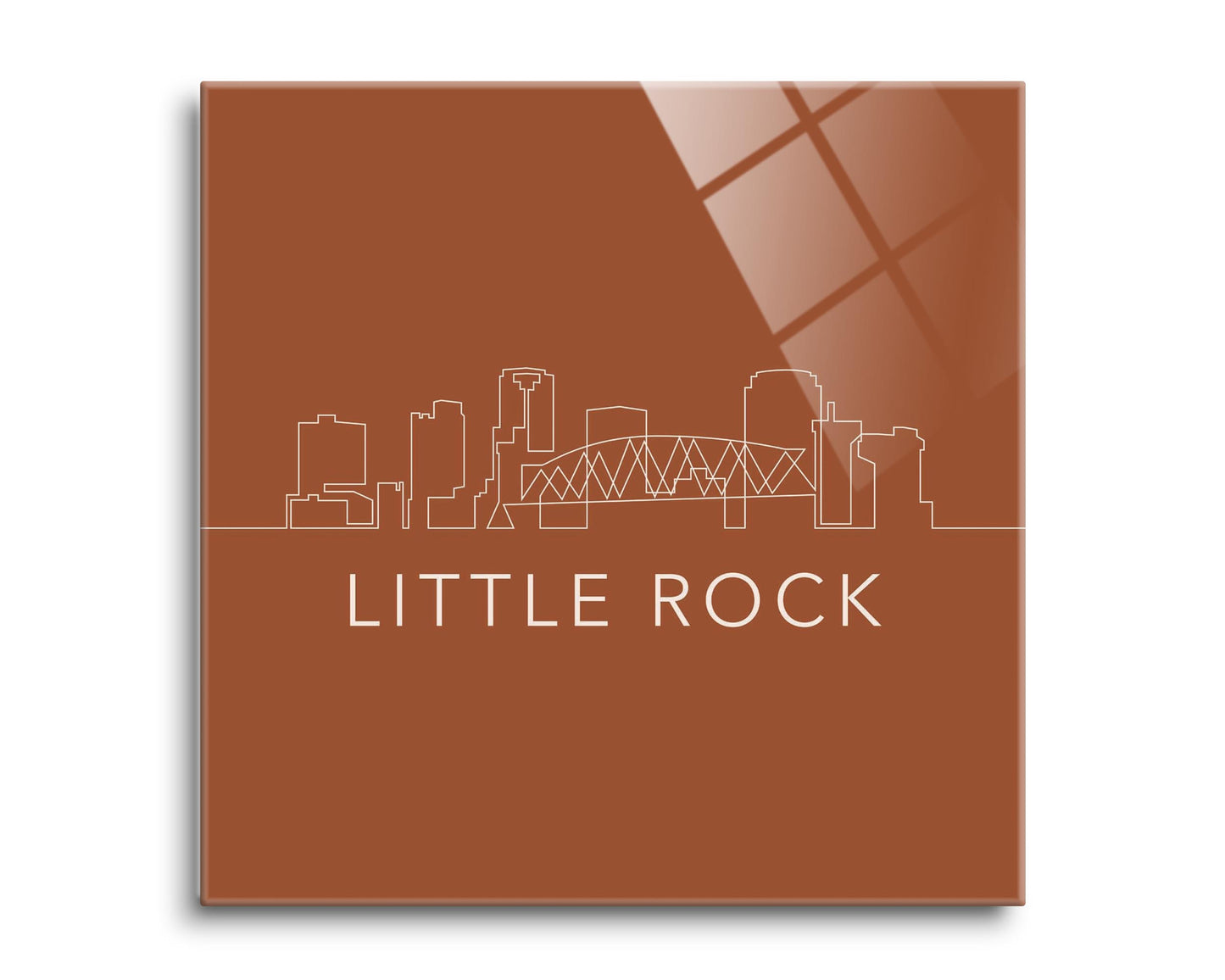 Modern Minimalist Arkansas Little Rock Skyline | Hi-Def Glass Art | Eaches | Min 2