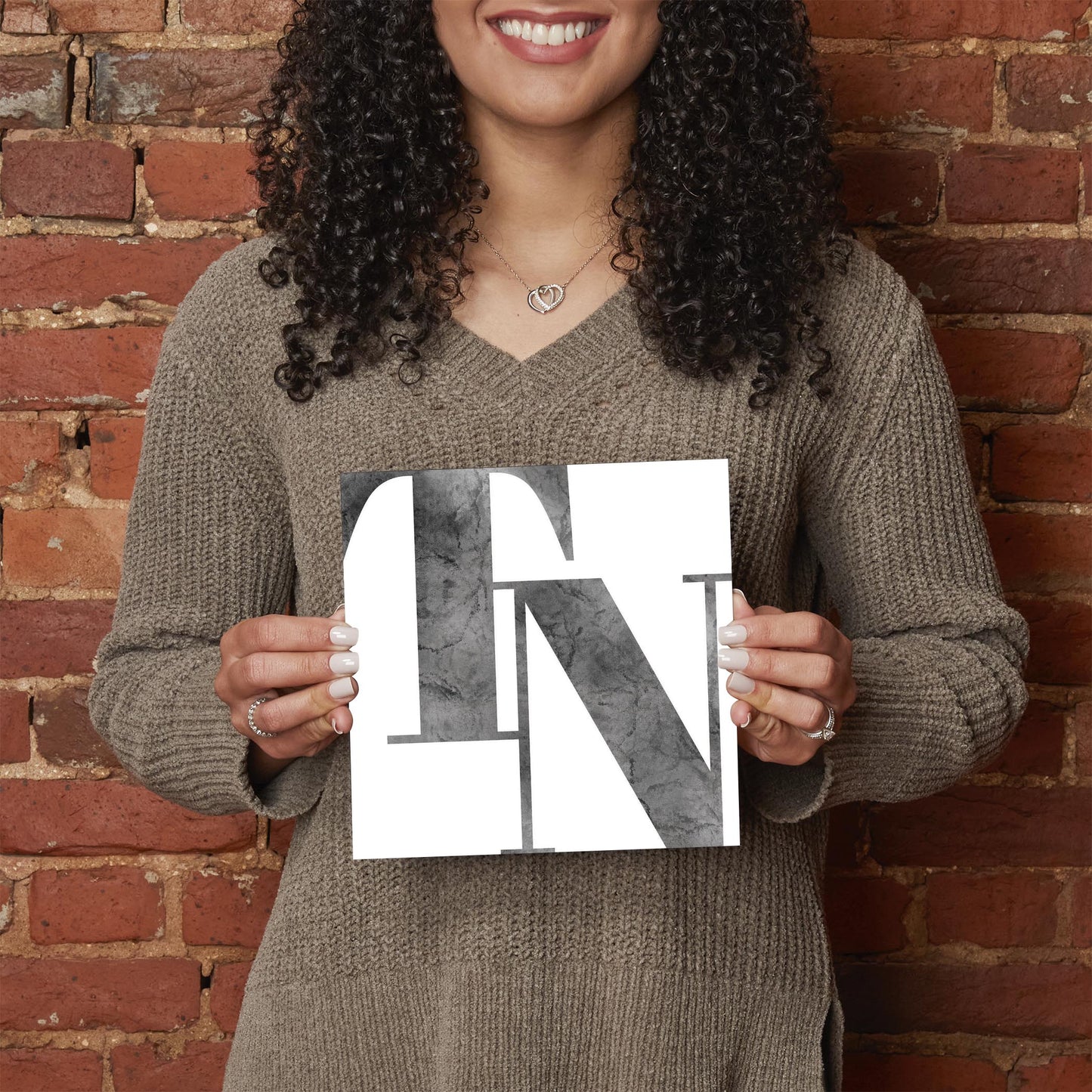 Minimalist B&W Tennessee White Initials | Hi-Def Glass Art | Eaches | Min 2