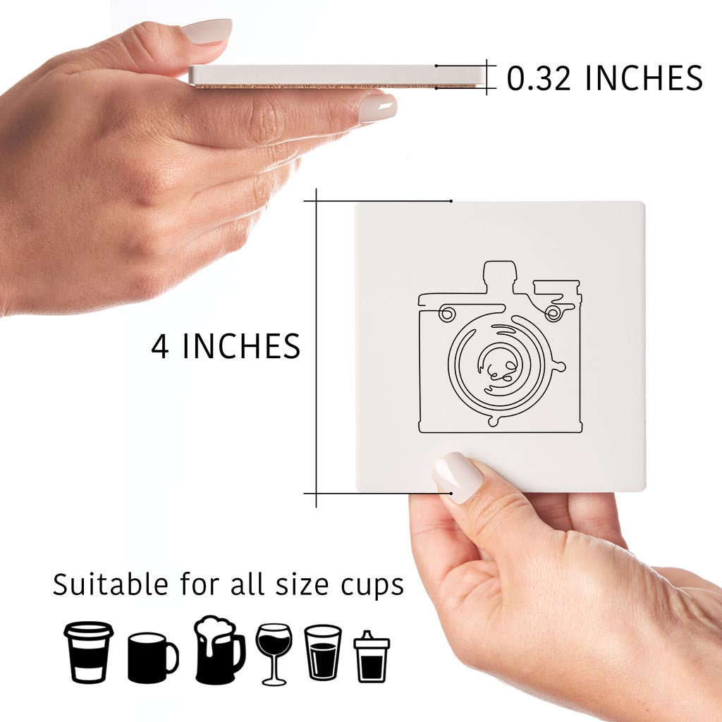 Vintage Camera Line Drawings| Absorbent Coasters | Set of 4 | Min 2