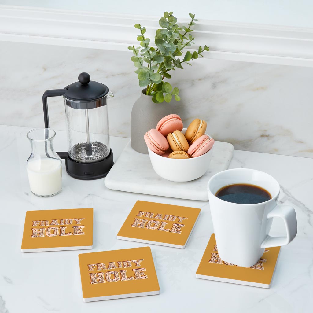Modern Minimalist Oklahoma Fraidy Hole | Absorbent Coasters | Set of 4 | Min 2