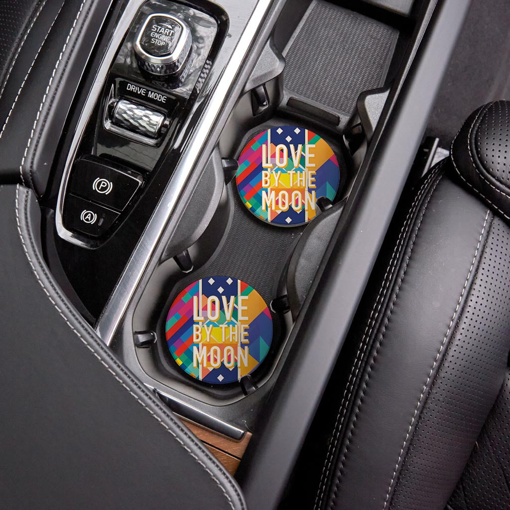 Love By The Moon | Absorbent Car Coasters | Set of 2 | Min 4