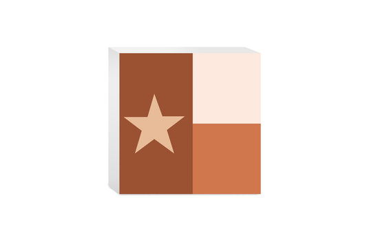 Modern Minimalist Texas State Flag | Wood Block | Eaches | Min 4