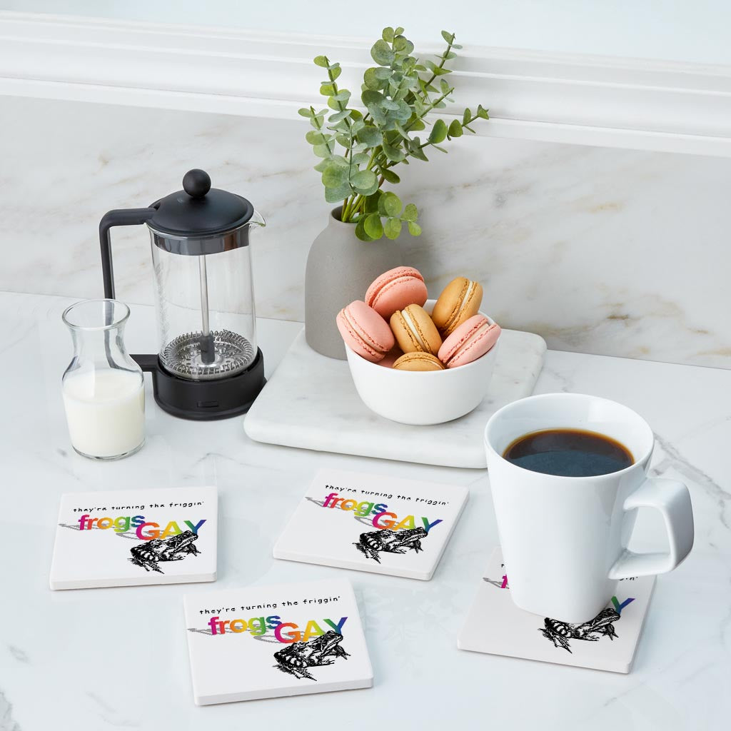 Theyre Turning The Frogs Gay | Absorbent Coasters | Set of 4 | Min 2