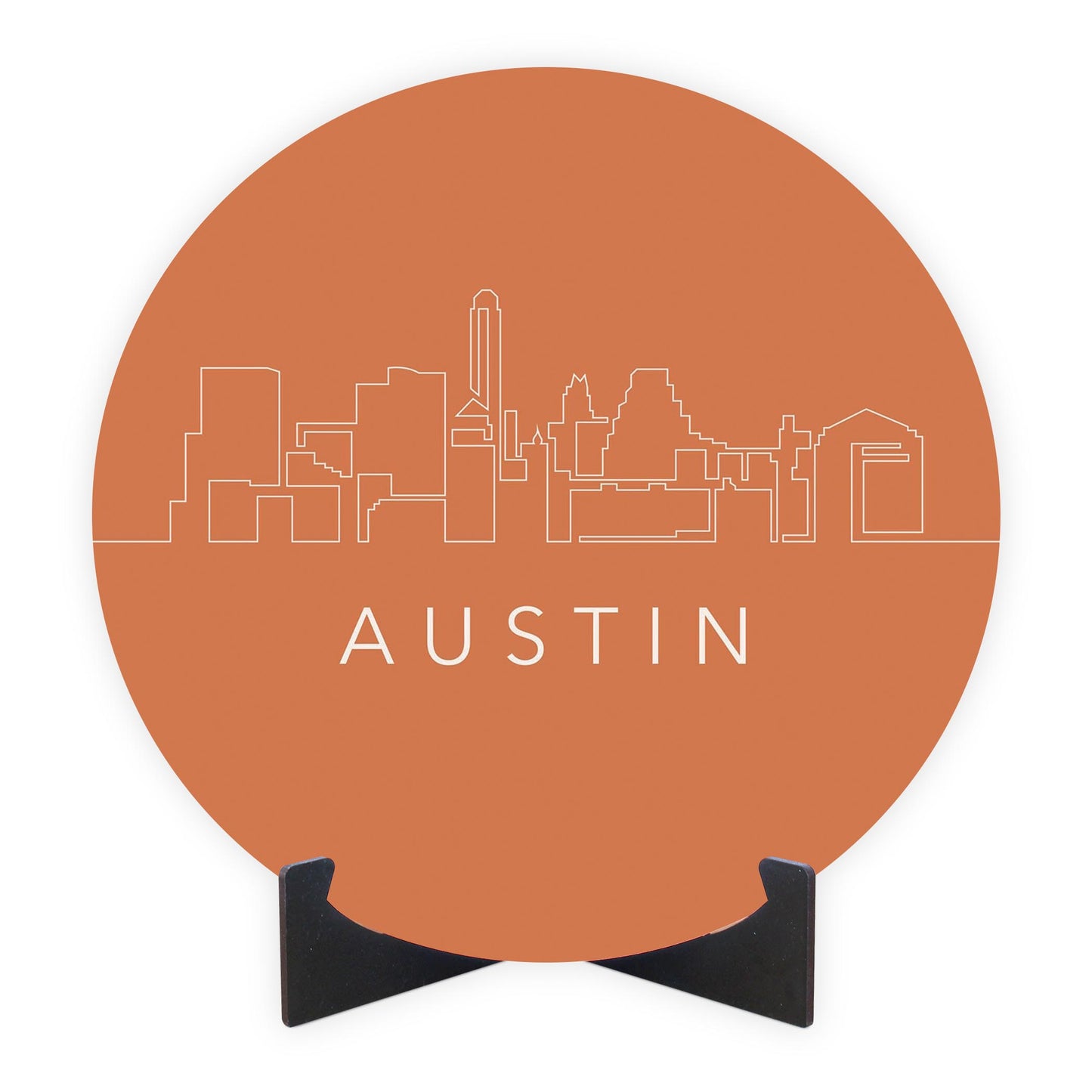 Modern Minimalist Texas Austin Skyline | Wood Sign | Eaches | Min 1