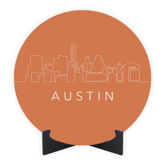 Modern Minimalist Texas Austin Skyline | Wood Sign | Eaches | Min 1