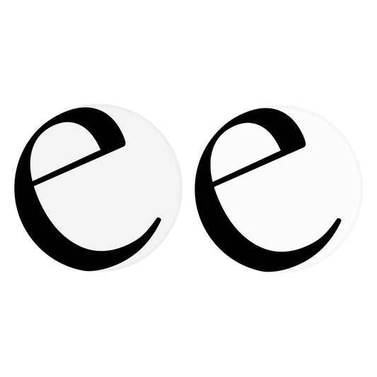 Minimalist Monogram E Circle | Absorbent Car Coasters | Set of 2 | Min 4