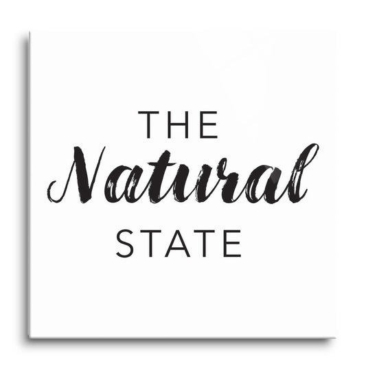 B&W Minimalist Arkansas The Natural State | Hi-Def Glass Art | Eaches | Min 1