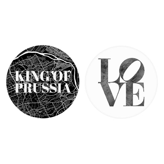 Minimalistic B&W Pennsylvania King Of Prussia Map Love| Absorbent Car Coasters | Set of 2 | Min 4
