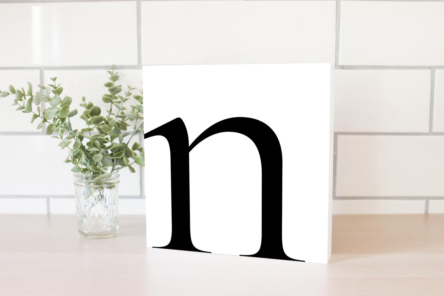 Minimal Monogram N | Wood Block | Eaches | Min 2
