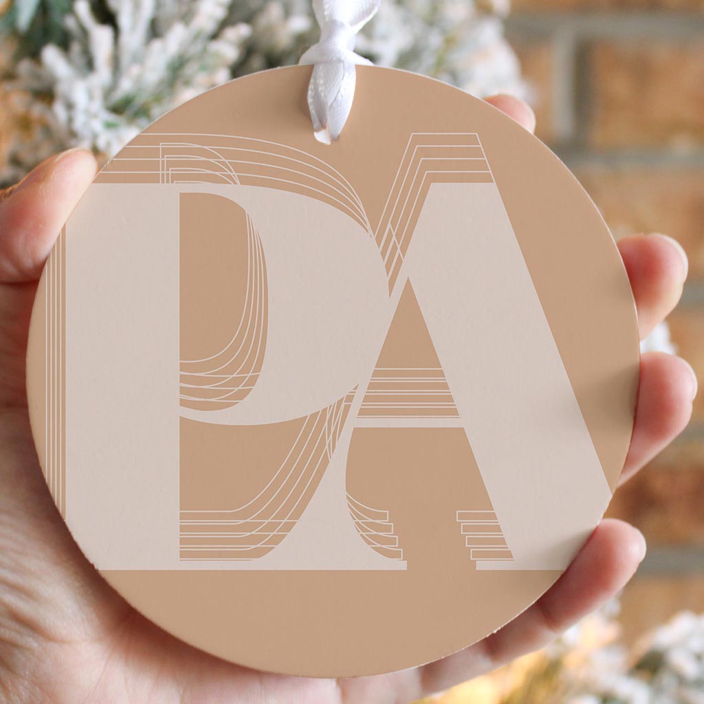 Modern Minimalist Pennsylvania Pa Initials Light| Wood Ornament | Eaches | Min 6